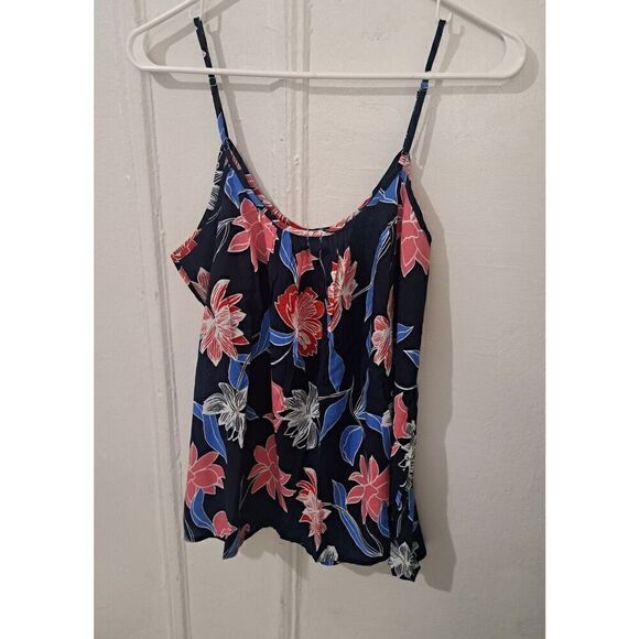 Gap Womens Medium Spaghetti Strappy Blouse Floral Boho Blue Pink EVERYDAY top - Picture 4 of 8
